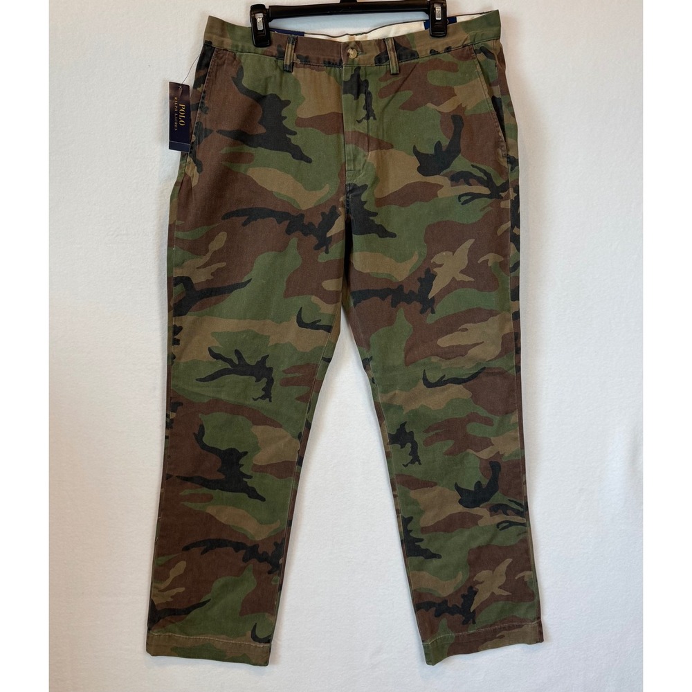 Polo Ralph Lauren Mens Camo Chino Pants Classic Fit 35x32 Woodland Camo NWT